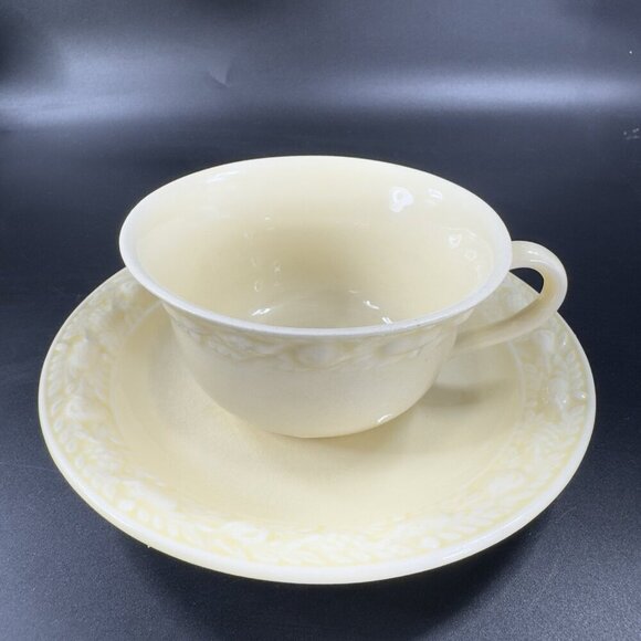 Antique Adams Titian Ware Royal Ivory Della Robbia Teacup Saucer Porcelain Set - Picture 14 of 16